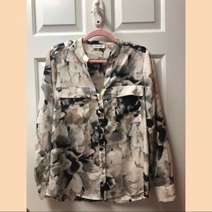 Calvin Klein floral button down top